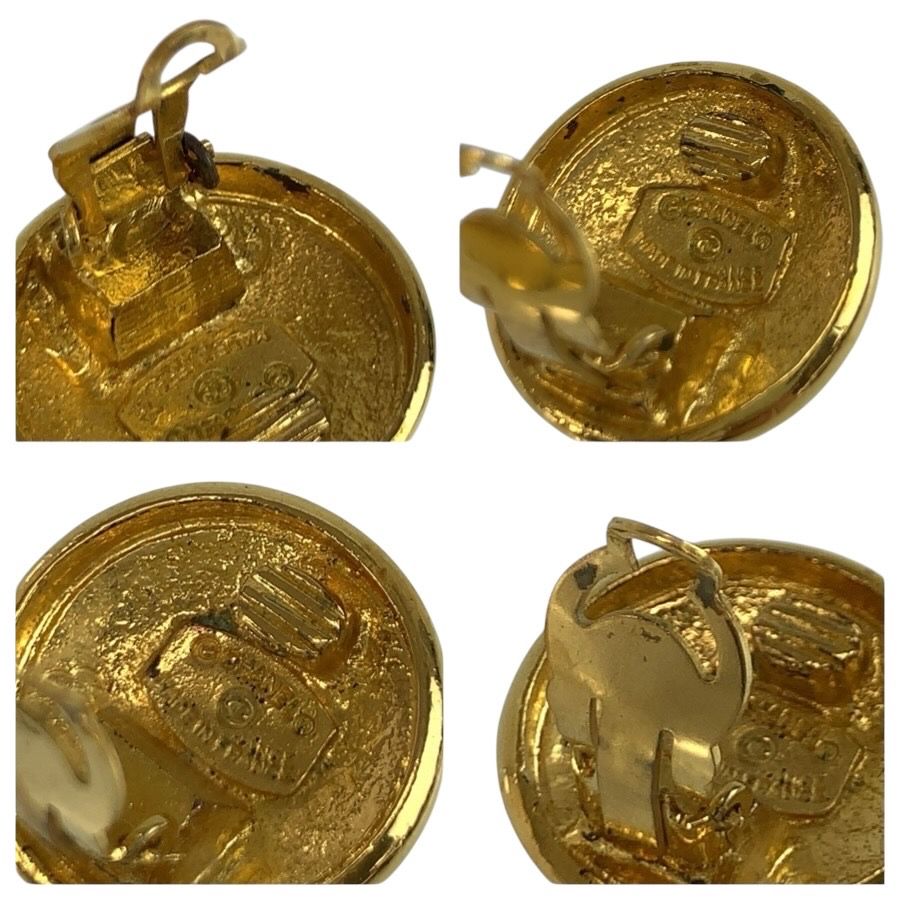 Chanel Vintage CC Logo Gold Plated Earrings — view 5