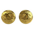 Chanel Vintage CC Logo Gold Plated Earrings