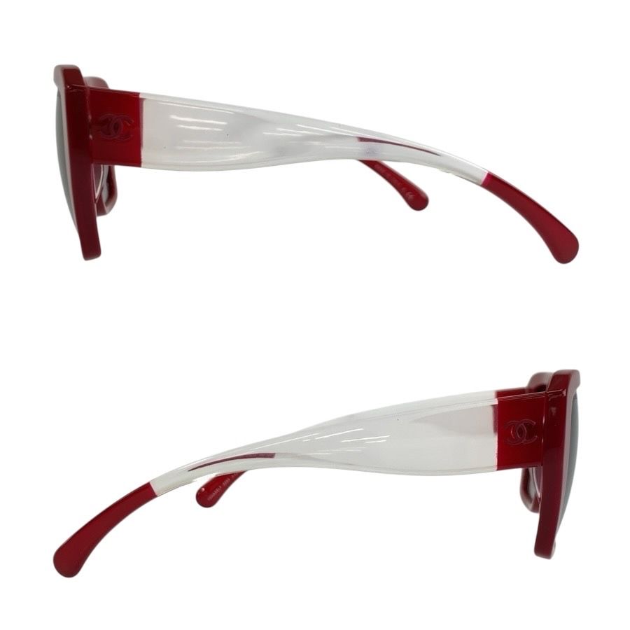 Chanel CC Logo Red Acetate C S6 Sunglasses Eyewear — view 5