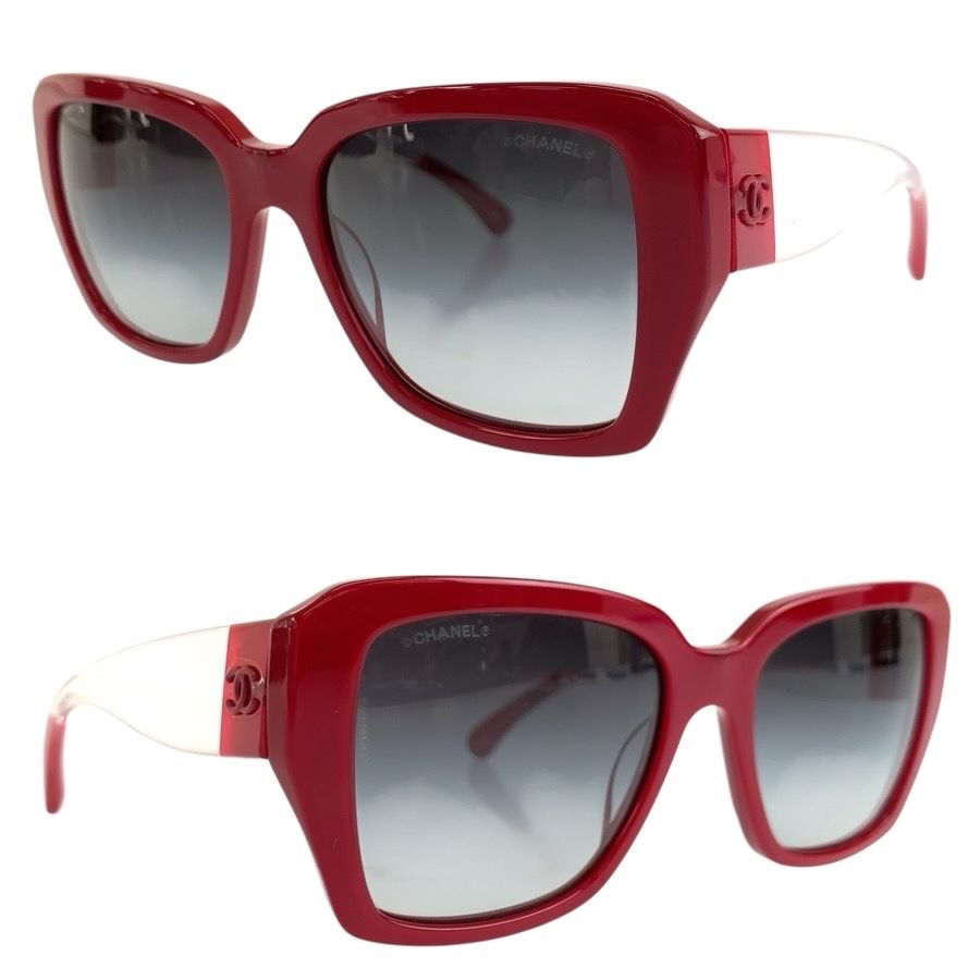 Chanel CC Logo Red Acetate C S6 Sunglasses Eyewear — view 4