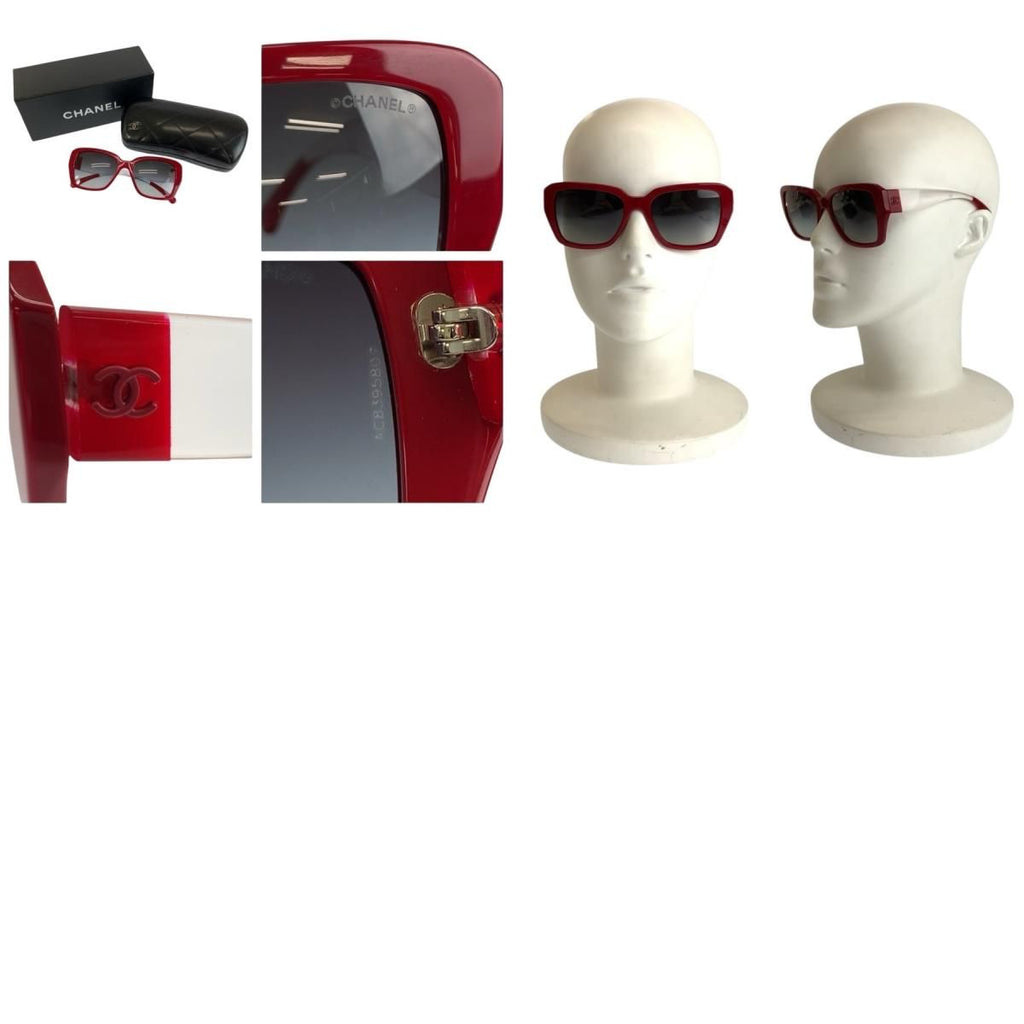 Chanel CC Logo Red Acetate C S6 Sunglasses Eyewear — view 9