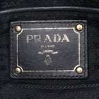 Prada Tessuto Nylon Gathered Leather Tote Shoulder Hand Black — view 9