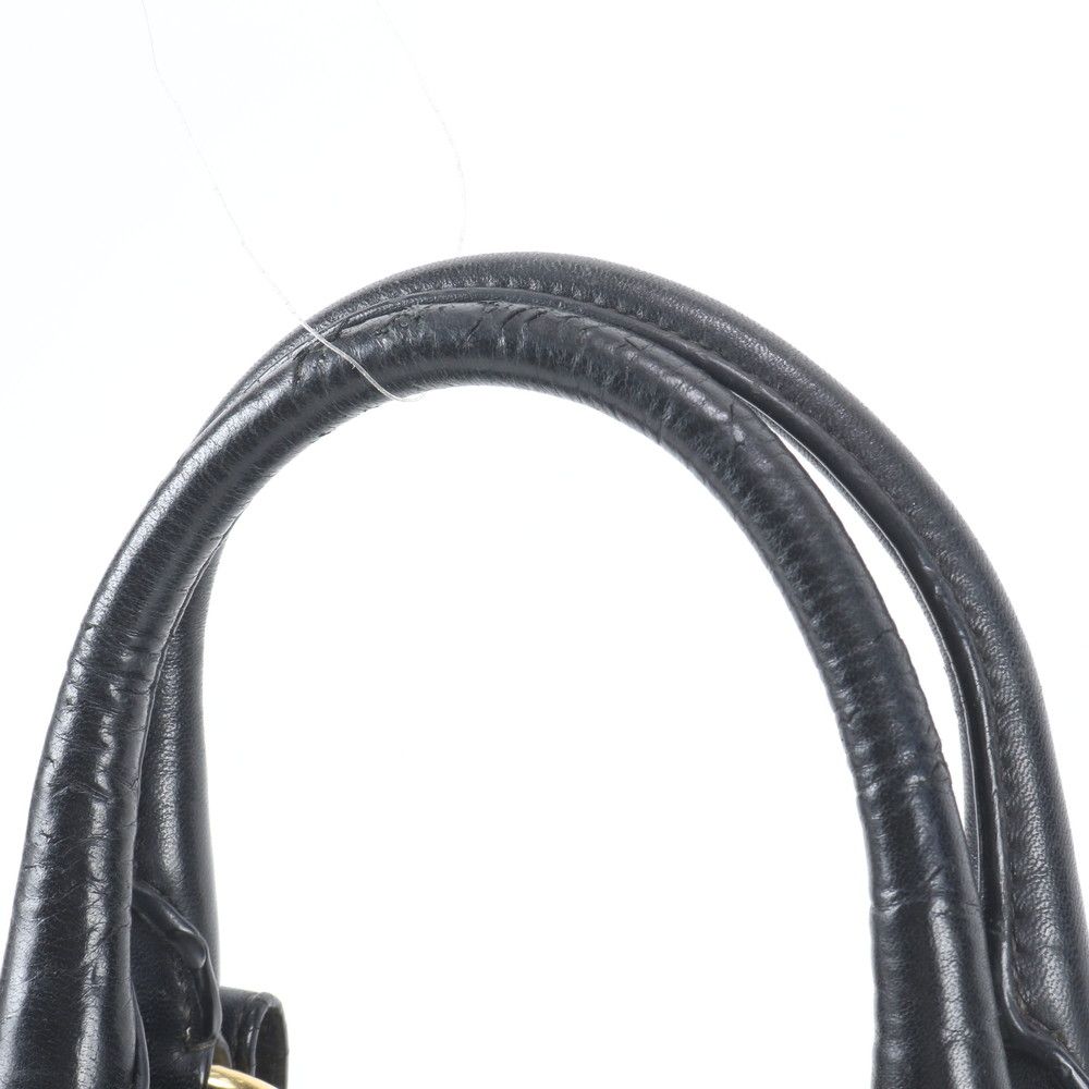Prada Tessuto Nylon Gathered Leather Tote Shoulder Hand Black — view 2