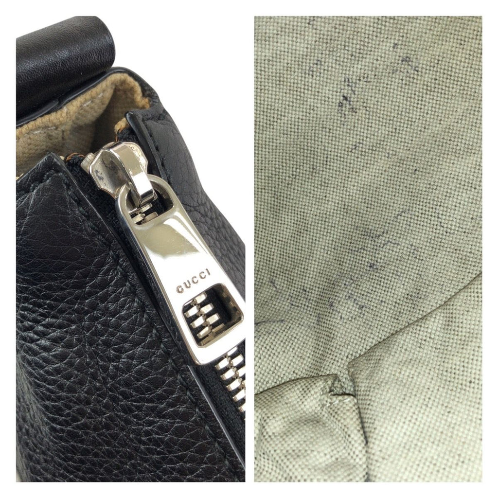 Gucci Interlocking Black Silver Leather Shoulder — view 6