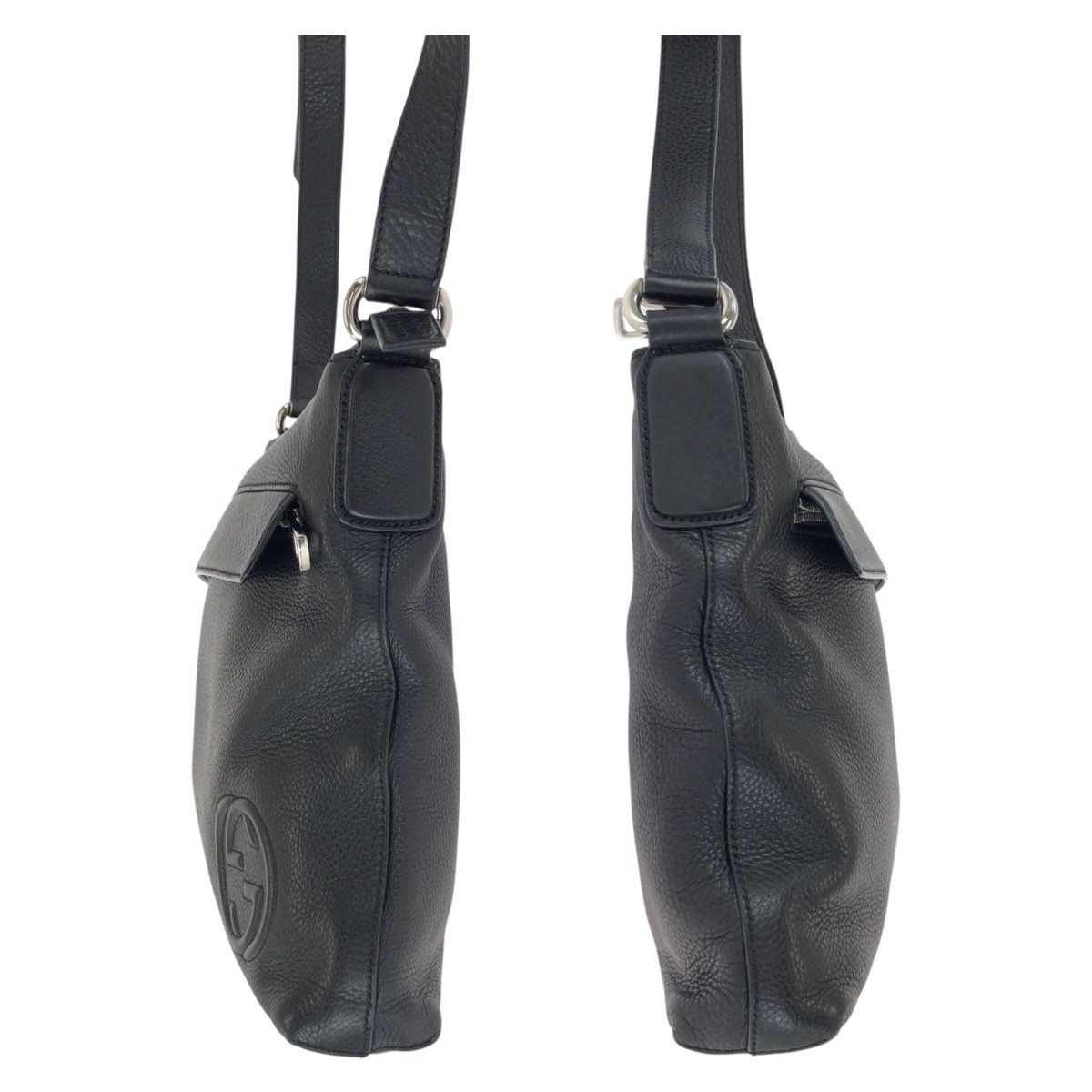 Gucci Interlocking Black Silver Leather Shoulder — view 8