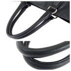 Prada Vitello Dyno Side Zip Black Silver Leather Tote Business — view 6