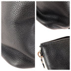 Prada Vitello Dyno Side Zip Black Silver Leather Tote Business — view 5