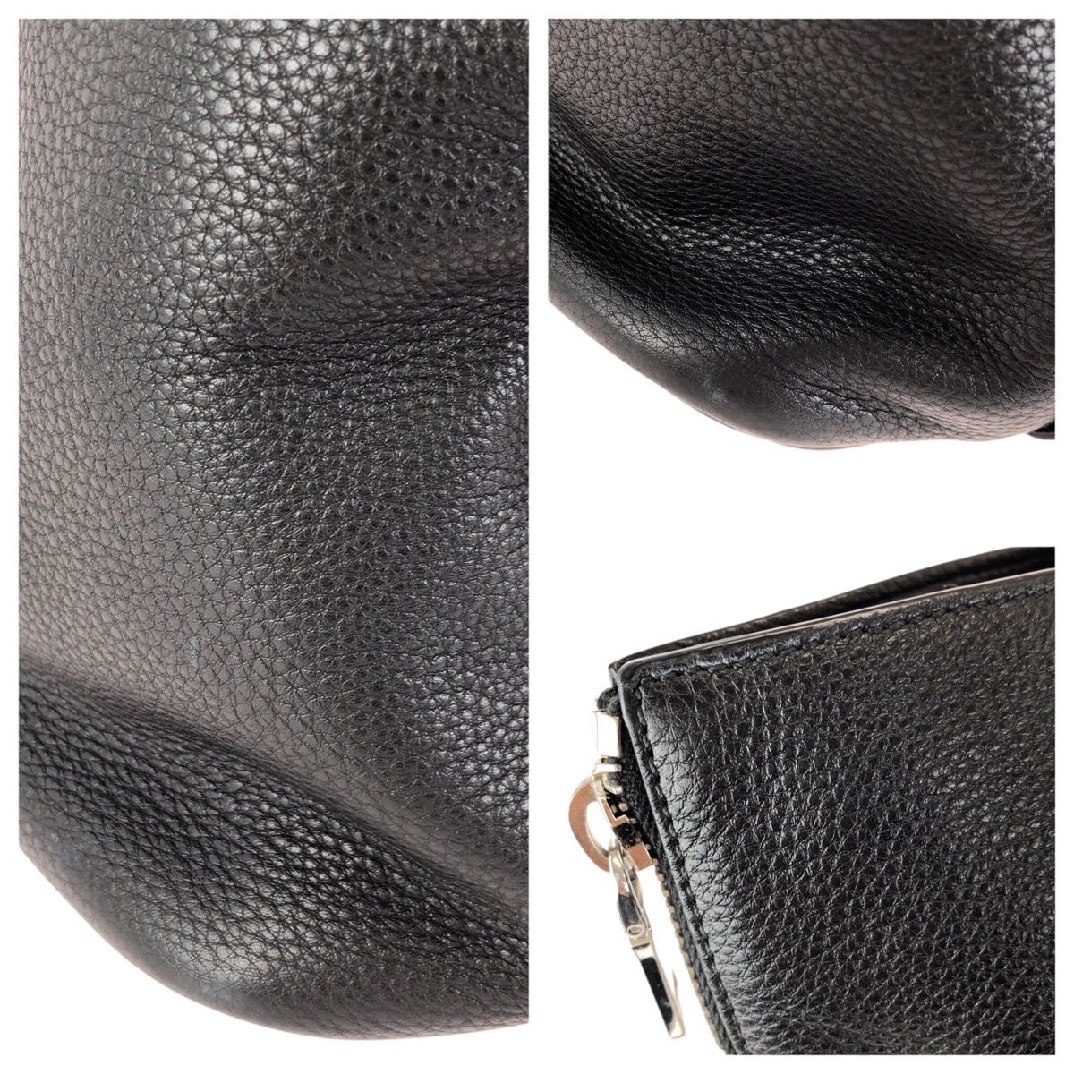Prada Vitello Dyno Side Zip Black Silver Leather Tote Business — view 5