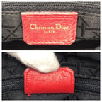 Dior Vintage Lady Cannage Red Gold Leather Handbag — view 4