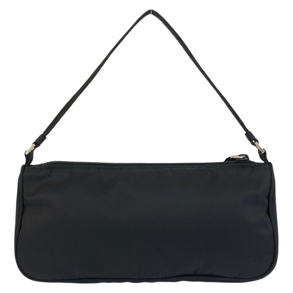 Prada Tessuto Triangular Black Silver Nylon Handbag Pouch — view 2
