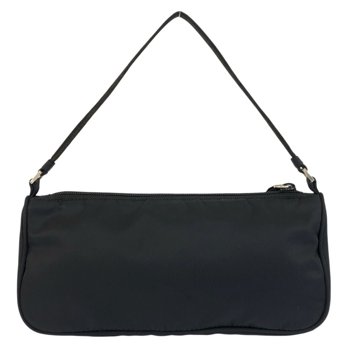 Prada Tessuto Triangular Black Silver Nylon Handbag Pouch — view 2