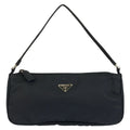Prada Tessuto Triangular Black Silver Nylon Handbag Pouch