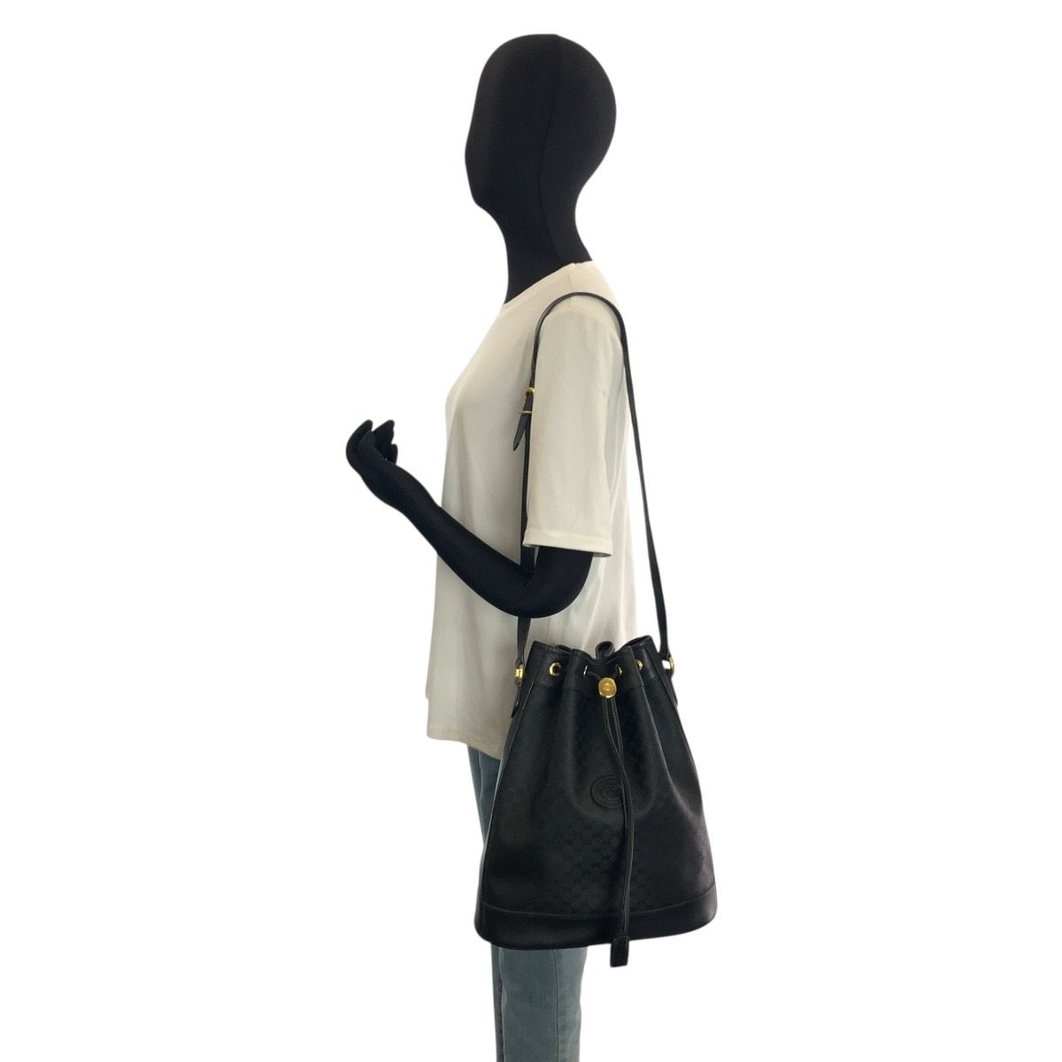 Prada Vintage Micro GG Black Supreme Canvas 001 115 Shoulder — view 7
