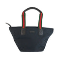 Gucci Sherry Line Black GG Canvas Leather Tote