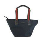Gucci Sherry Line Black GG Canvas Leather Tote