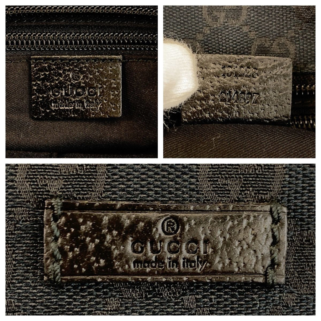 Gucci Sherry Line Black GG Canvas Leather Tote — view 4