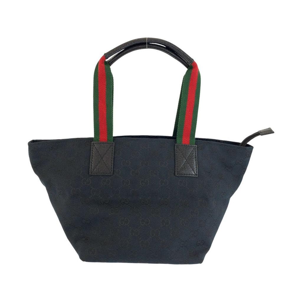 Gucci Sherry Line Black GG Canvas Leather Tote — view 2