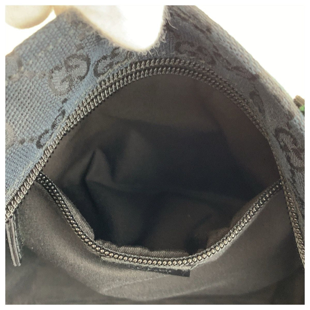 Gucci Sherry Line Black GG Canvas Leather Tote — view 8
