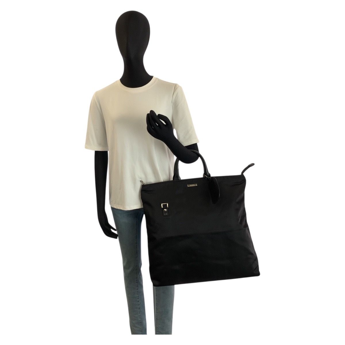 Gucci Black Silver Nylon 019 Tote Shoulder Bag 2-Way — view 6