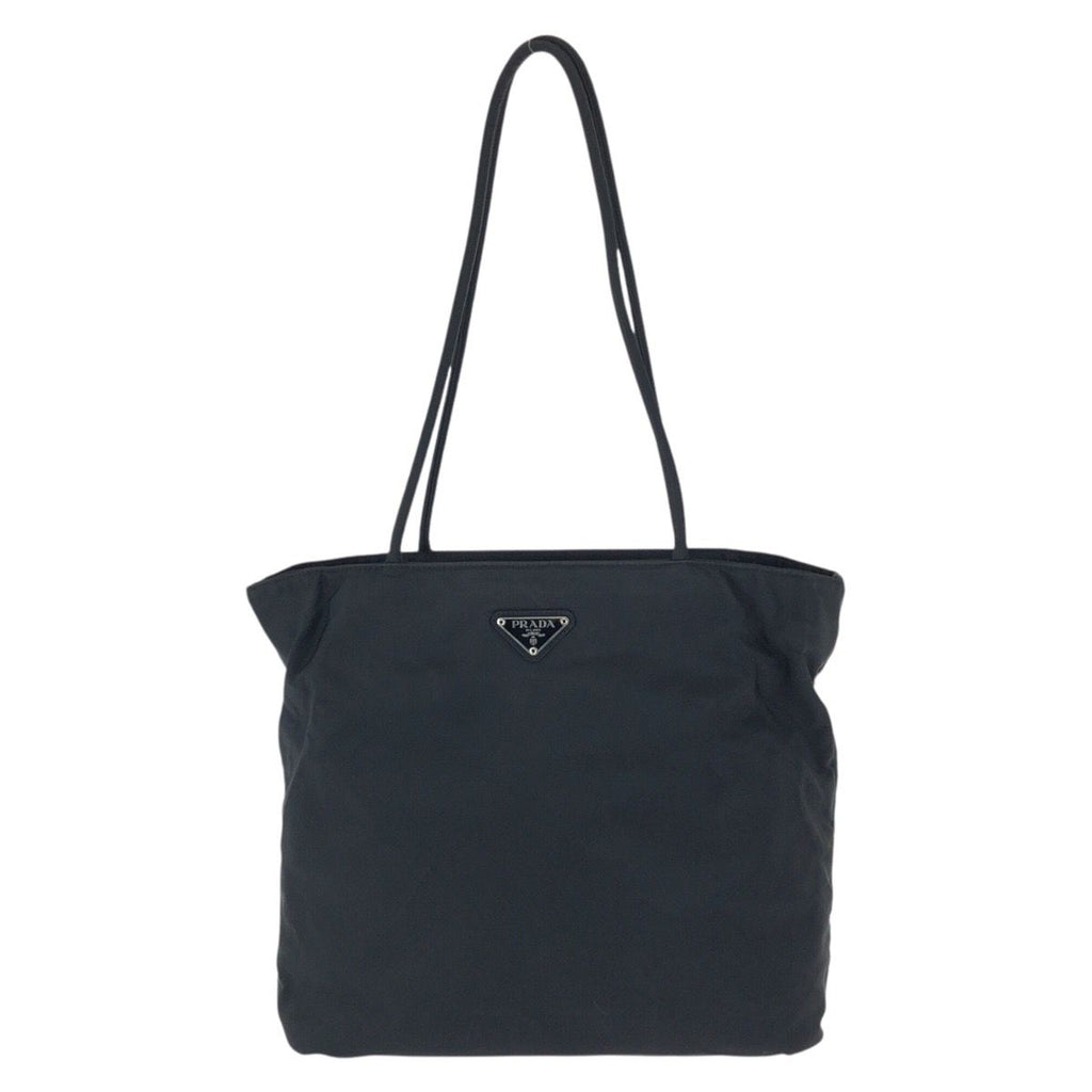 Prada Tessuto Black Silver Nylon Shoulder