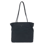 Prada Tessuto Black Silver Nylon Shoulder