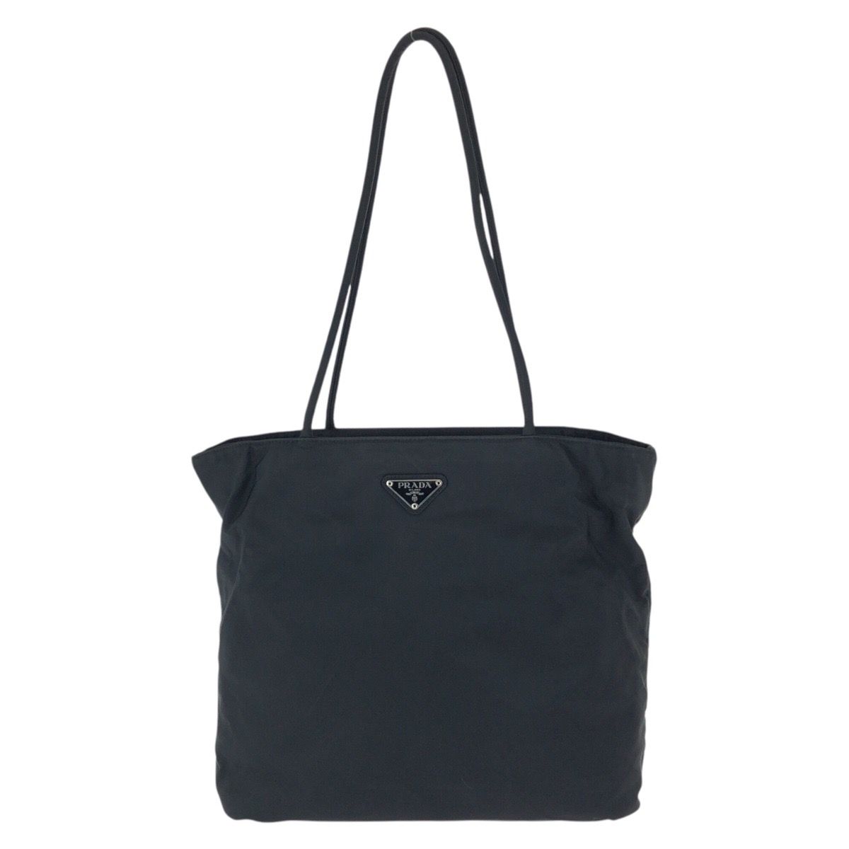 Prada Tessuto Black Silver Nylon Shoulder