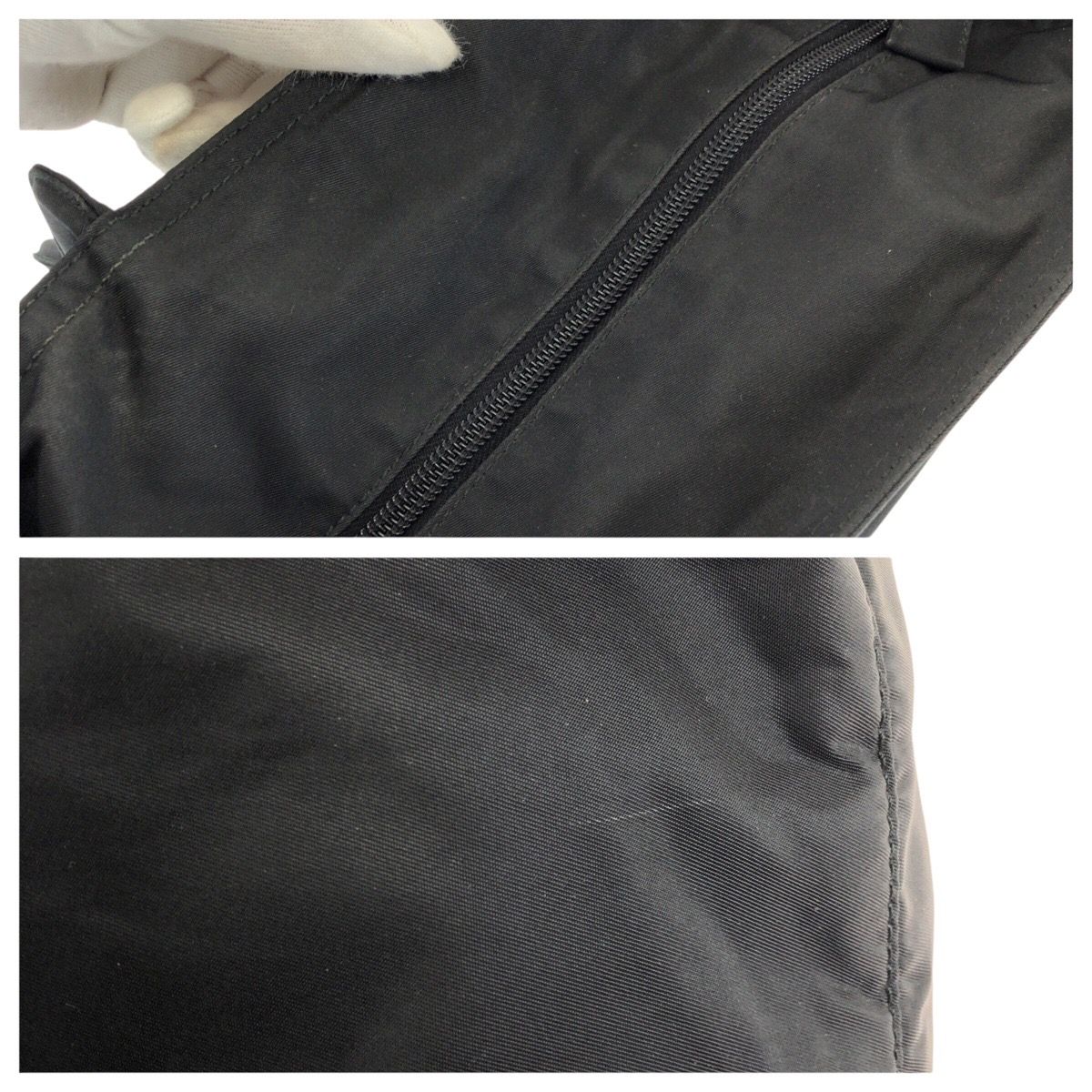 Prada Tessuto Black Silver Nylon Shoulder — view 6