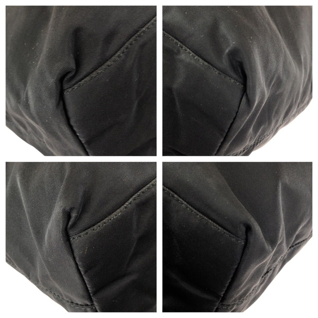 Prada Tessuto Black Silver Nylon Shoulder — view 3