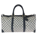 Gucci Vintage Navy Gold GG Supreme Canvas Leather 58 012 468 45 Boston
