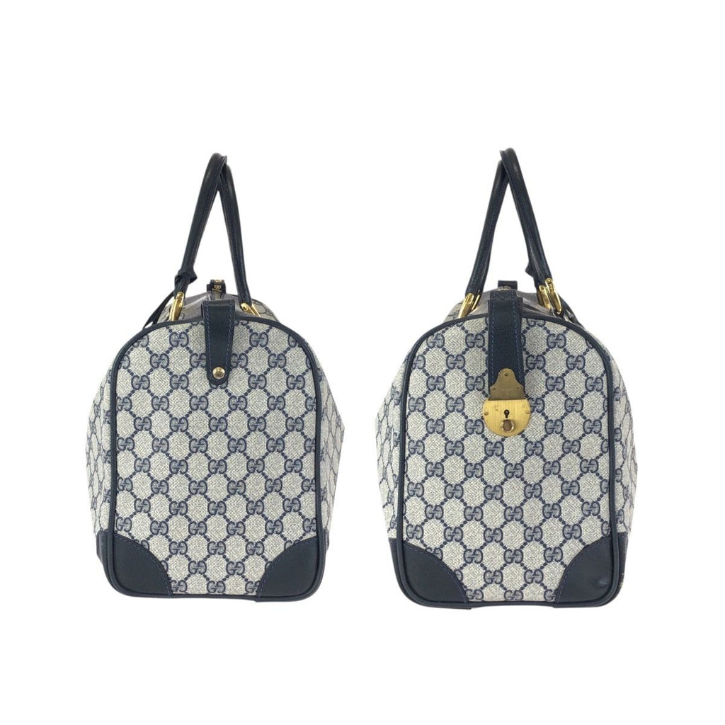 Gucci Vintage Navy Gold GG Supreme Canvas Leather 58 012 468 45 Boston — view 8