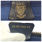 Gucci Vintage Navy Gold GG Supreme Canvas Leather 58 012 468 45 Boston — view 4
