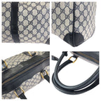Gucci Vintage Navy Gold GG Supreme Canvas Leather 58 012 468 45 Boston — view 6