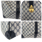 Gucci Vintage Navy Gold GG Supreme Canvas Leather 58 012 468 45 Boston — view 5