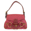Gucci Horsebit Pink Gold GG Canvas Leather Shoulder