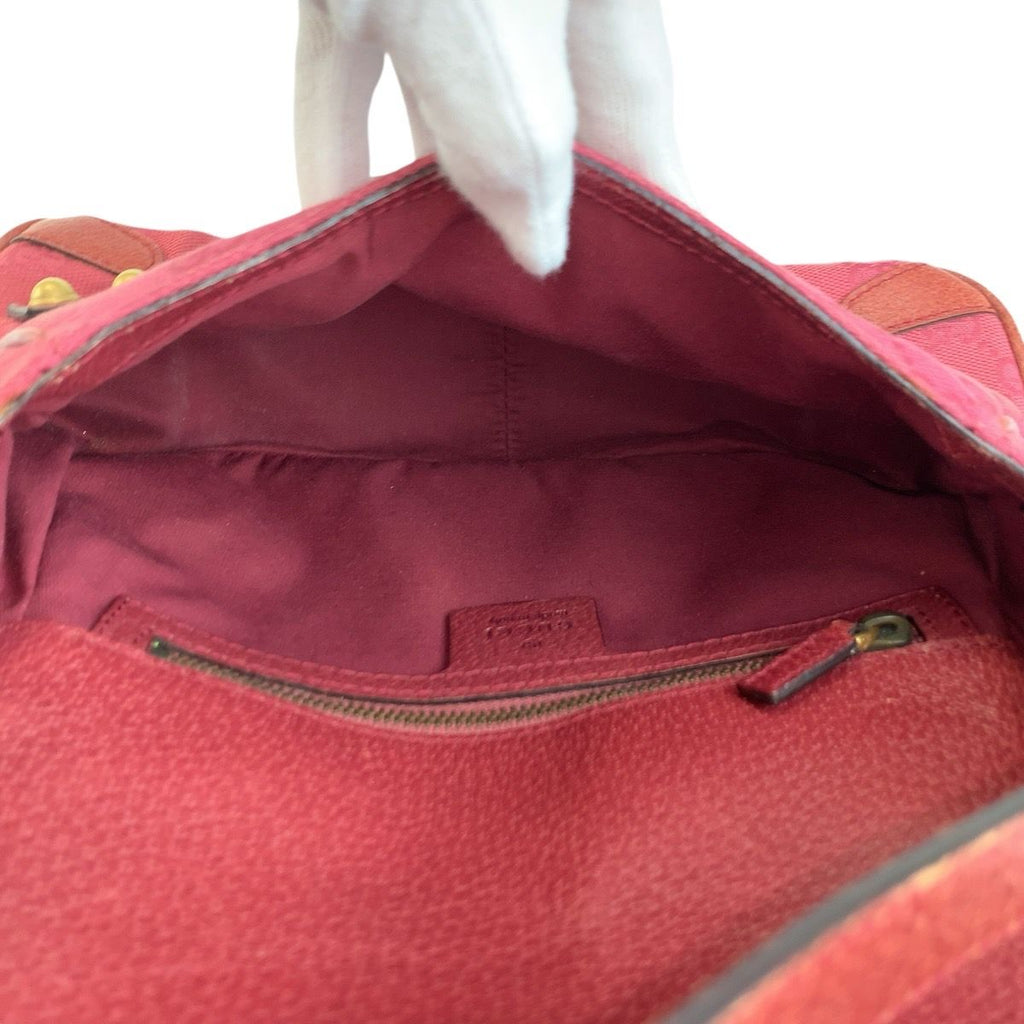Gucci Horsebit Pink Gold GG Canvas Leather Shoulder — view 8