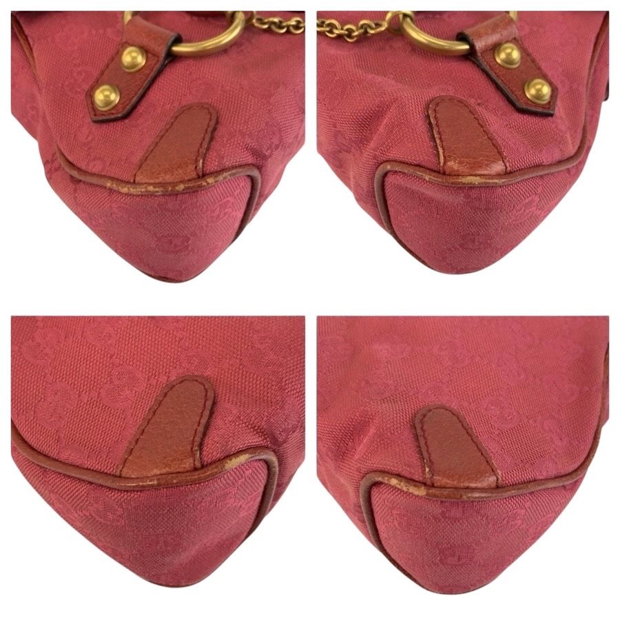 Gucci Horsebit Pink Gold GG Canvas Leather Shoulder — view 4