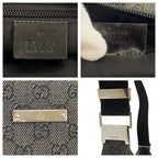 Gucci Black Silver GG Canvas Shoulder Bag Pochette — view 3