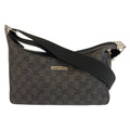 Gucci Black Silver GG Canvas Shoulder Bag Pochette