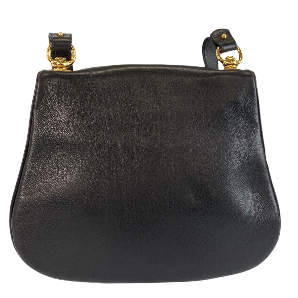 Gucci Vintage Interlocking Black Gold Leather Shoulder — view 2