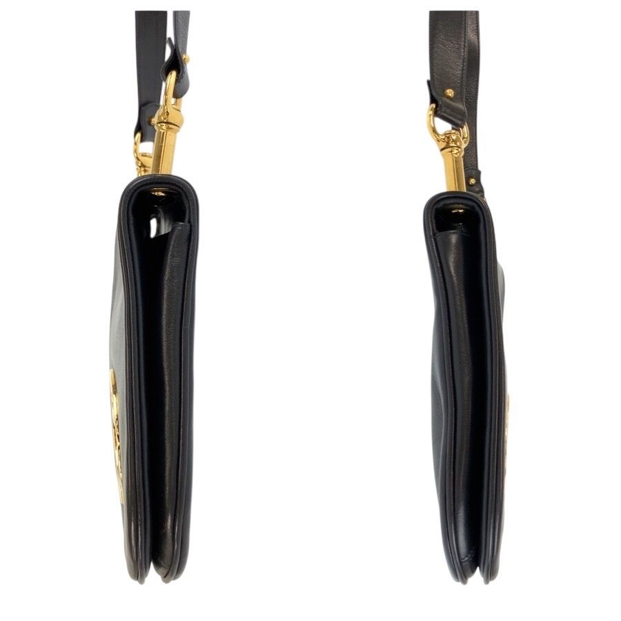 Gucci Vintage Interlocking Black Gold Leather Shoulder — view 7