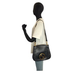 Gucci Vintage Interlocking Black Gold Leather Shoulder — view 6