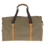 Gucci Vintage Sherry Line Micro GG Beige Gold Leather Boston — view 2