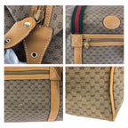 Gucci Vintage Sherry Line Micro GG Beige Gold Leather Boston — view 5