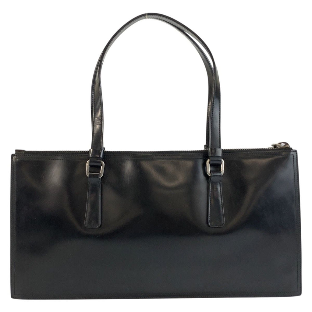Prada Black Silver Enamel Tote — view 2