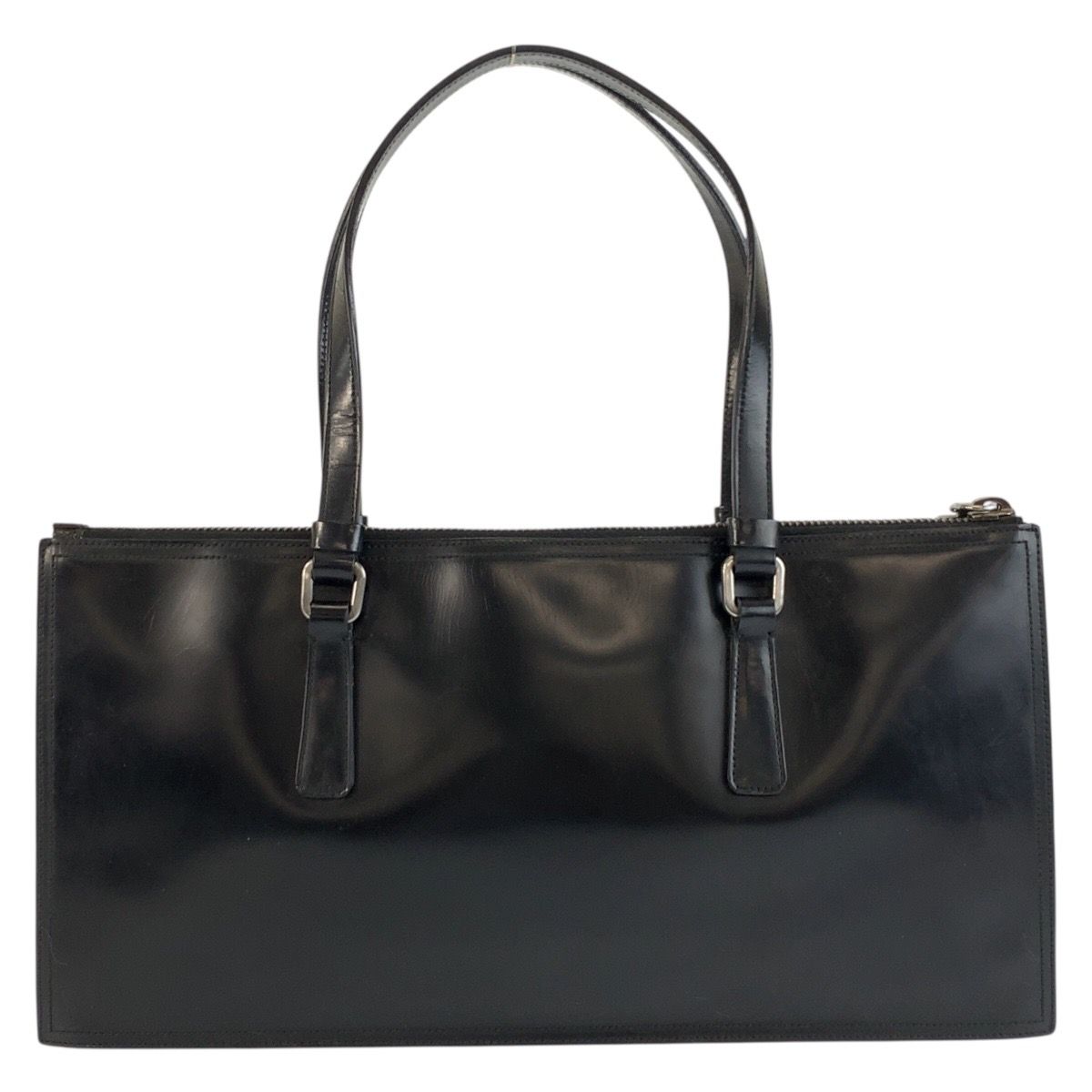 Prada Black Silver Enamel Tote — view 2