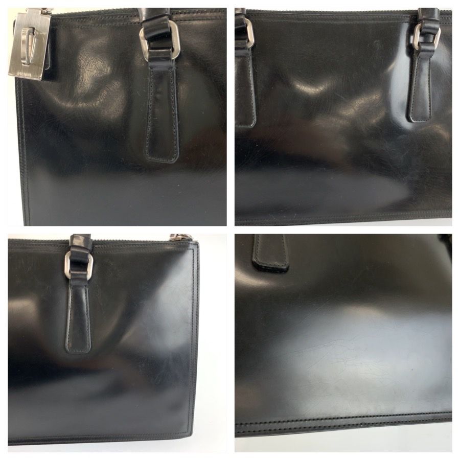 Prada Black Silver Enamel Tote — view 6