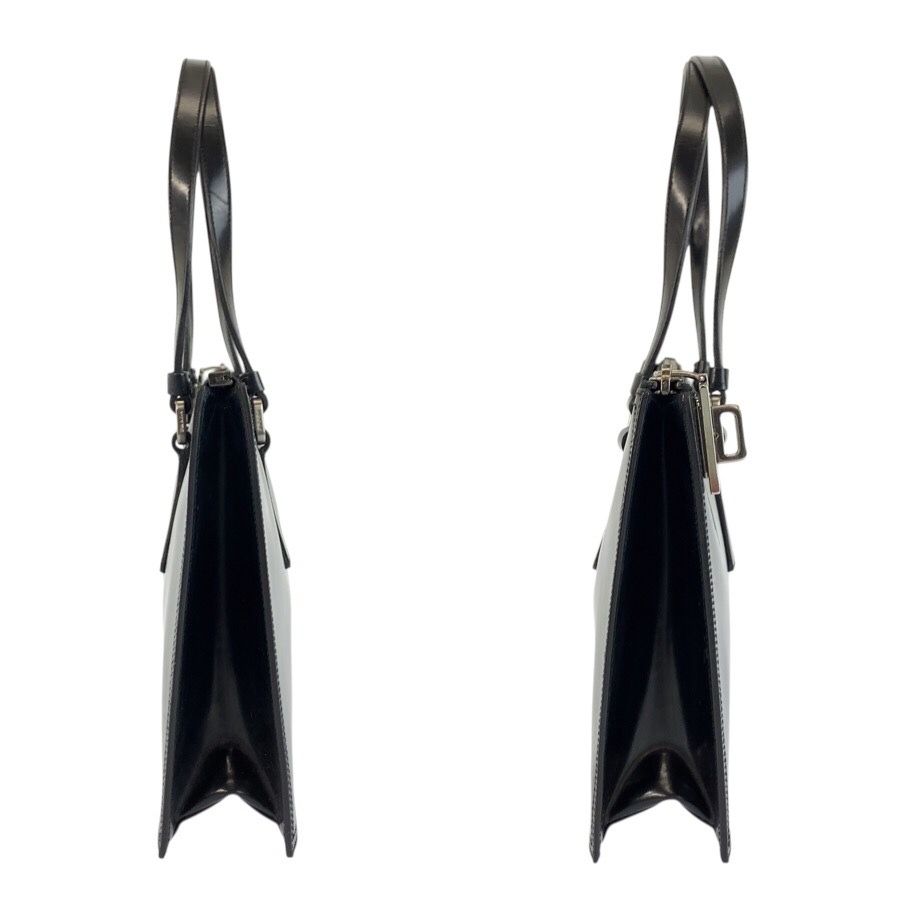 Prada Black Silver Enamel Tote — view 8