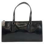 Prada Black Silver Enamel Tote