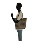 Gucci Black Gold GG Canvas Leather 002 Tote Shoulder — view 6