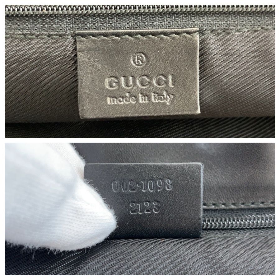 Gucci Black Gold GG Canvas Leather 002 Tote Shoulder — view 3